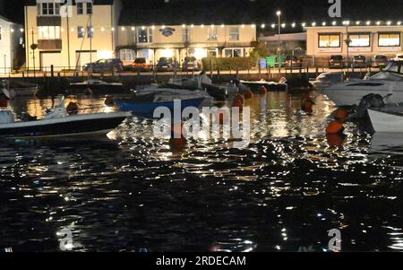 Looe la nuit, cornwall Banque D'Images