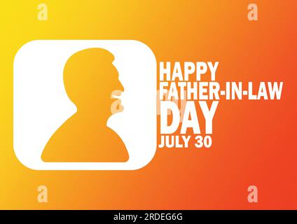 Joyeux Père en droit. Juillet 30. Concept de vacances. Modèle pour arrière-plan, bannière, carte, affiche avec inscription de texte. Illustration vectorielle Illustration de Vecteur