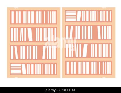 Bibliothèque avec livres et publications, boutique Illustration de Vecteur