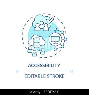 Icône linéaire du concept de démocratisation des données 2D. Illustration de Vecteur