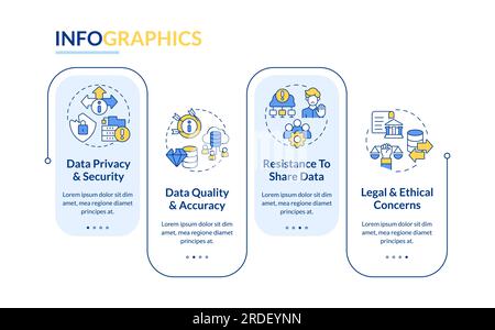 Mise en page de démocratisation de données multicolore avec icônes de ligne Illustration de Vecteur