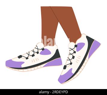 Chaussures de course à pied, baskets d'entraînement modèle tendance Illustration de Vecteur