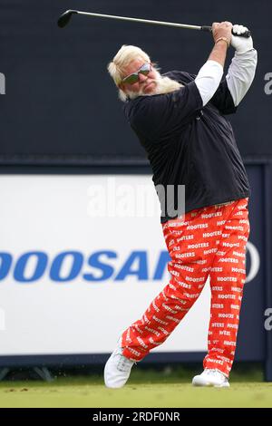 John Daly, américain, s'éloigne du 3e jour de l'Open au Royal Liverpool, Wirral. Date de la photo : Vendredi 21 juillet 2023. Banque D'Images