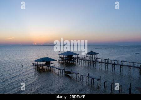 bluff mcmillian au coucher du soleil à daphne, alabama Banque D'Images