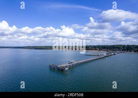 Fairhope, Alabama Pier sur Mobile Bay Banque D'Images