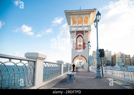 Pont Stanley sur la côte à Alexandrie Banque D'Images