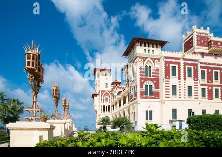 Vue panoramique du palais Montazah à Alexandrie Egypte Banque D'Images