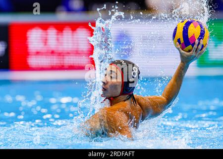 Fukuoka, Japon. 21 juillet 2023. FUKUOKA, JAPON - JUILLET 21 : Mitsuru Takata du Japon lors du match masculin des Championnats du monde aquatiques 2023 entre la Croatie et le Japon le 21 juillet 2023 à Fukuoka, Japon (photo d'Albert Ten Hove/Orange Pictures) crédit : Orange pics BV/Alamy Live News Banque D'Images