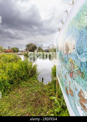 Exposition Quentin Blake 'Drawn to Water' à WWT Slimbridge. Banque D'Images