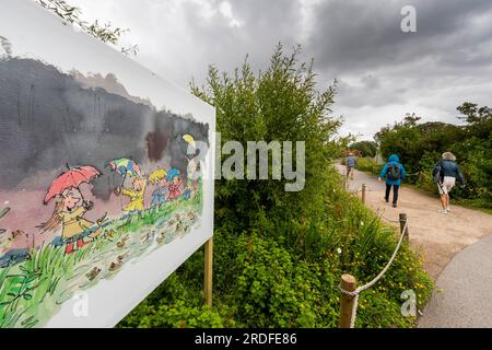 Exposition Quentin Blake 'Drawn to Water' à WWT Slimbridge. Banque D'Images