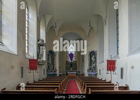 Intérieur de la chapelle du château au château de Waldenburg, Waldenburg, Hohenlohe, Bade-Wuerttemberg, Allemagne Banque D'Images