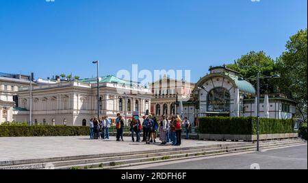 Pavillon Otto Wagner, Karlsplatz, Vienne, Autriche Banque D'Images