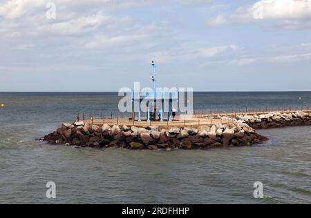 Plate-forme d'observation, au bout du bras de Neptune, Herne Bay, Kent. Banque D'Images