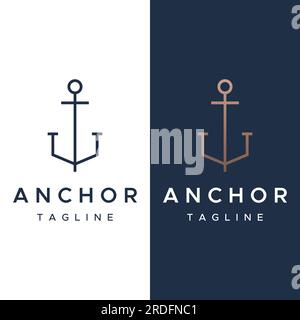 Logotype nautique, ancre de mer et corde.logo pour marque, maritime, entreprise et entreprise. Illustration de Vecteur