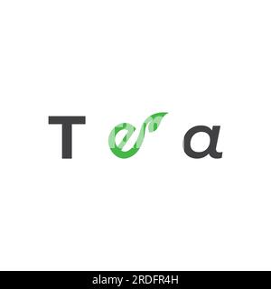 Natural organic green tea leaf logo design.Green tea for business, herbal, beverage and company. Illustration de Vecteur