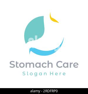 Conception de logo de santé de l'estomac et de soins de l'estomac. Signe de logo pour le médecin, l'entreprise et l'image de marque. Illustration de Vecteur