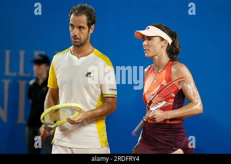 Nice, France 20/07/2023, équipe de France avec Richard Gasquet et Alize Cornet lors de la Hopman Cup 2023, Championnats du monde ITF par équipes mixtes le 20 juillet 2023 au Nice Lawn tennis Club à Nice, France Banque D'Images