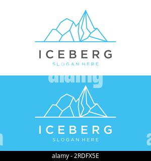 Illustration vectorielle minimaliste du logo géométrique abstrait de l'iceberg arctique. Illustration de Vecteur