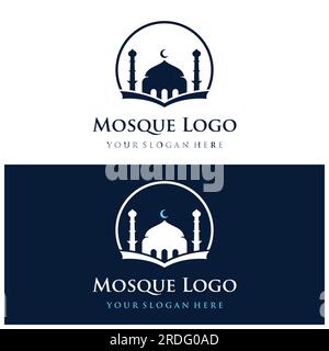 Logo de mosquée de luxe unique, moderne et créatif avec monogram.logo pour islamique, ramadan, société. Illustration de Vecteur