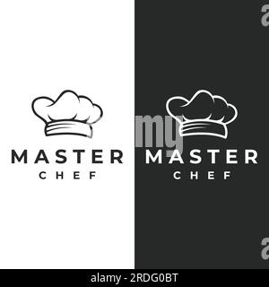 Chef professionnel ou chef de cuisine chapeau modèle logo.logo pour les entreprises, le cuisinier à la maison et le chef de restaurant. Illustration de Vecteur