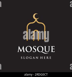 Logo de mosquée de luxe unique, moderne et créatif avec monogram.logo pour islamique, ramadan, société. Illustration de Vecteur