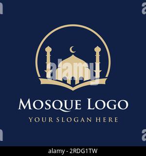 Logo de mosquée de luxe unique, moderne et créatif avec monogram.logo pour islamique, ramadan, société. Illustration de Vecteur