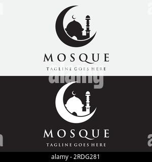 Logo de mosquée de luxe unique, moderne et créatif avec monogram.logo pour islamique, ramadan, société. Illustration de Vecteur