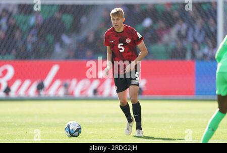 Melbourne, Australie. 21 juillet 2023. Quinn, du Canada, lors du match de soccer du groupe B contre le Nigeria à la coupe du monde féminine de la FIFA, à Melbourne, en Australie, le vendredi 21 juillet 2023. Crédit : Alamy Live News Banque D'Images