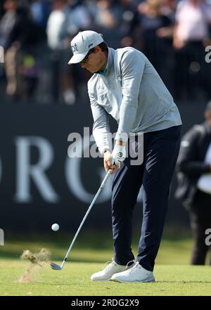 20 juillet 2023 ; Royal Liverpool Golf Club, Hoylake, Merseyside, Angleterre : Open Championship Round 1 ; Adam Schenk (USA) au 4e trou Banque D'Images