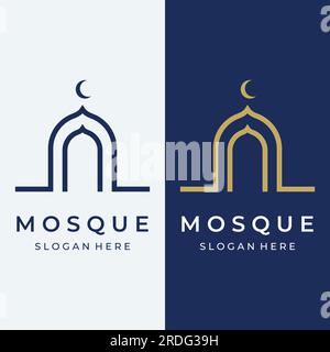 Logo de mosquée de luxe unique, moderne et créatif avec monogram.logo pour islamique, ramadan, société. Illustration de Vecteur