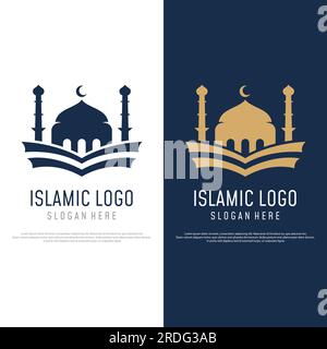 Logo de mosquée de luxe unique, moderne et créatif avec monogram.logo pour islamique, ramadan, société. Illustration de Vecteur