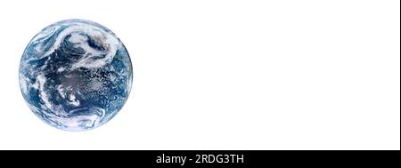 Planète Terre isolée sur fond blanc en-tête ou bannière.Eléments de cette image fournis par la NASA Banque D'Images
