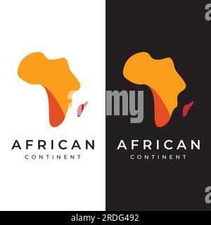 Logo abstrait de carte du continent africain, voyages et visites en afrique. Avec concept de conception vectorielle. Illustration de Vecteur