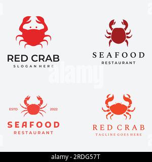 Logo abstrait de crabe ou de fruits de mer pour entreprise, restaurant et boutique. Illustration de Vecteur