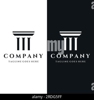 Logo de colonnes ou piliers grecs anciens. Logos pour les entreprises, les avocats, la justice juridique et les architectes du bâtiment. Illustration de Vecteur