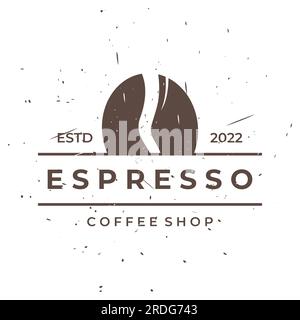 Logo de café espresso et tasse à café vintage. Le logo peut être pour les entreprises, les cafés, les restaurants et les cafés. Illustration de Vecteur
