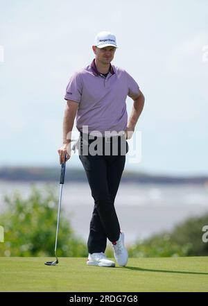 Justin Rose d'Angleterre le 17e jour de l'Open au Royal Liverpool, Wirral. Date de la photo : Vendredi 21 juillet 2023. Banque D'Images