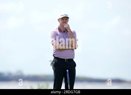 Justin Rose d'Angleterre le 17e jour de l'Open au Royal Liverpool, Wirral. Date de la photo : Vendredi 21 juillet 2023. Banque D'Images