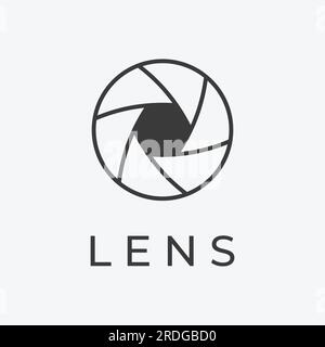 Logo de caméra de photographie, obturateur de caméra d'objectif, numérique, ligne, professionnel, élégant et moderne. Le logo peut être utilisé pour les studios, la photographie et autres Illustration de Vecteur