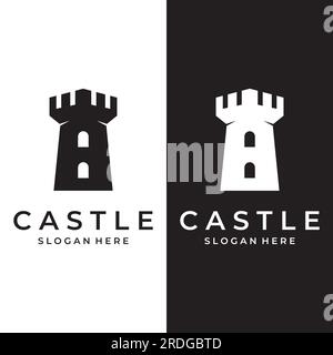 Design créatif de logo de château vintage, ancien château d'héritage.logo pour les affaires, et musée. Illustration de Vecteur