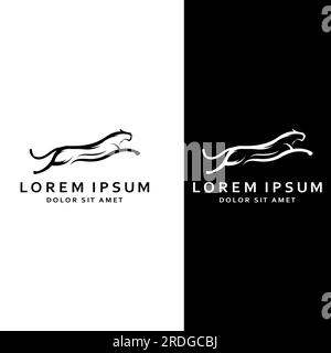 Logo animal guépard avec concept de conception vectorielle. Illustration de Vecteur