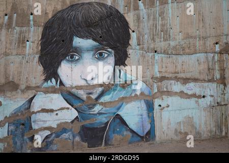 Graffiti sur mur, Amman, Jordanie Banque D'Images