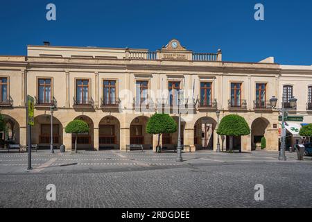 Plaza de Espana et Parador de Ronda Hotel - Ronda, Andalousie, Espagne Banque D'Images