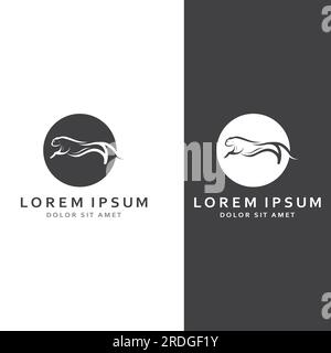 Logo animal guépard avec concept de conception vectorielle. Illustration de Vecteur