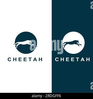 Logo animal guépard avec concept de conception vectorielle. Illustration de Vecteur
