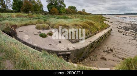 Les épaves de Purton ou les péniches de cimetière de bateaux se sont échouées pendant une longue période pour protéger la rivière Severn et les rives du canal Gloucester et Sharpness Banque D'Images