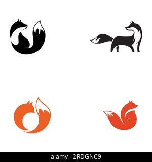 Logo animal Fox. Abstrait, créatif et minimaliste. Illustration de Vecteur