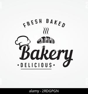 Modèle de logo de pain de blé rétro. Badge pour boulangerie, boulangerie faite maison, restaurant ou café, pâtisserie, entreprise. Illustration de Vecteur