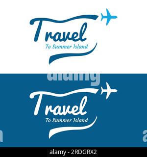 Modèle de logo d'agence de billet d'avion, vacances, voyage en été isolé sur background.logo pour les affaires, la marque, l'agence et le voyage. Illustration de Vecteur