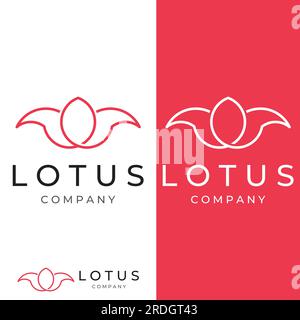 Belles et naturellement belles fleurs de spa lotus, avec l'édition luxueuse et élégante d'illustration de fleurs de lotus, adaptée à la beauté et cosmétique sa Illustration de Vecteur